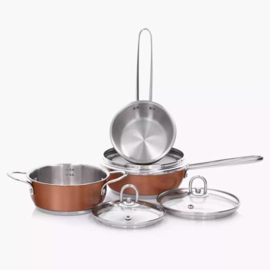 Кастрюля с крышкой Duka COPPER 400 мл Медный - 4 Кастрюля с крышкой Duka COPPER 400 мл Медный 1218689 фото - 4