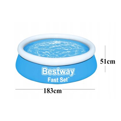 Надувний басейн Bestway 57392 FAST SET 183х51 Синій BES57392 фото - 8