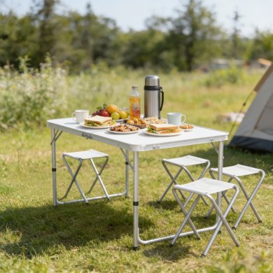 Комплект складаних туристичних меблів Garden Line METAL Білий OXE8211 фото - 8