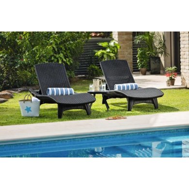 Комплект складных шезлонгов Keter PACIFIC SET Коричневый - 3 Комплект складных шезлонгов Keter PACIFIC SET Коричневый 231463-1 фото - 3