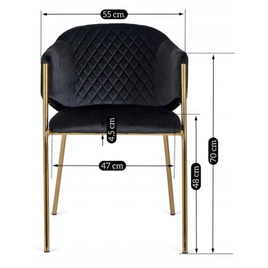 Обеденный стул Mebel Elit INNES Welur Черный - 9 Обеденный стул Mebel Elit INNES Welur Черный ME.INNES/CZ/ZL/V/K фото - 9