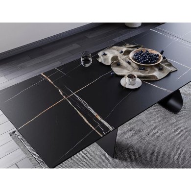 Раскладной обеденный стол Signal DIUNA Ceramic Marmur Черный DIUNACC160 фото - 7