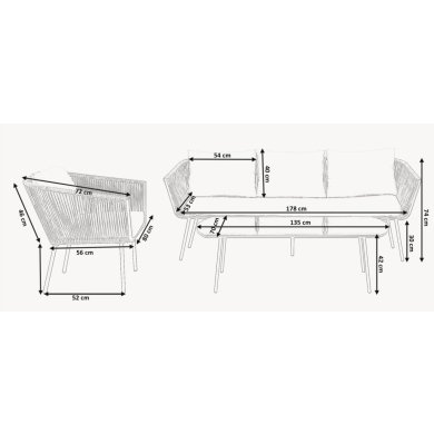 Комплект садовой мебели Kontrast GRENADA Бежевый - 16 Комплект садовой мебели Kontrast GRENADA Бежевый 5.05.13761 фото - 16