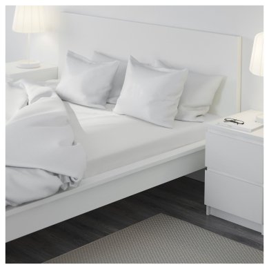 IKEA Простынь на резинке FARGMARA 160x200 см Белый (ИКЕА ФЭРГМОРА) 90347676 фото - 3