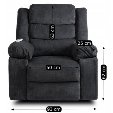 Кресло мягкое раскладное с реклайнером Mebel Elit JASPER Темно-серый ME.JASPER/CP/T/FW фото - 14