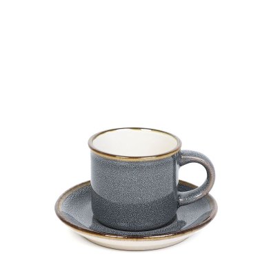 Чашка з блюдцем Homla LARISA 80 мл | Сірий - 2 Чашка з блюдцем Homla LARISA 80 мл | Сірий 210634 фото - 2