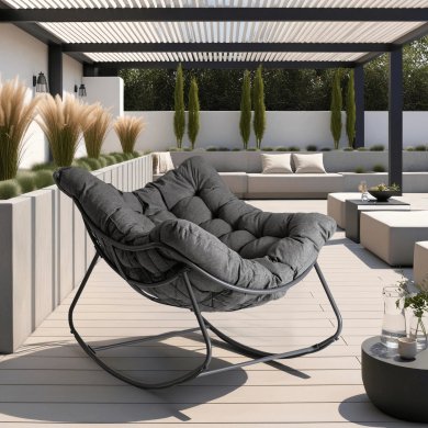 Садове крісло-качалка Mebel Elit LAREDO Сірий ME.LAREDO/P/T/FW фото - 10