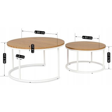 Комплект журнальных столов Mebel Elit DANIELLE MAX 2 шт Дуб - 11 Комплект журнальных столов Mebel Elit DANIELLE MAX 2 шт Дуб ME.MAXDANIELLE/D/B/L фото - 11