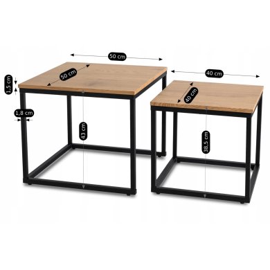 Комплект журнальних столів Mebel Elit CARMI Дуб золотий - 8 Комплект журнальних столів Mebel Elit CARMI Дуб золотий ME.CARMI/DZ/CZ/L фото - 8