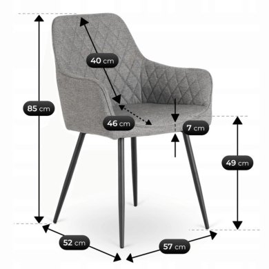 Обідній стілець Mebel Elit BRESSO 2 Сірий ME.BRESSO2/P/CZ/T/K фото - 9