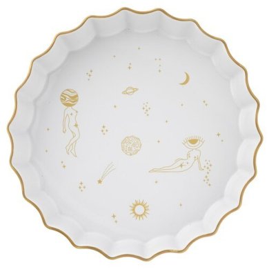 Форма для выпечки тарта Duka Celestial 30 см | Белый / Золотой принт 2220443