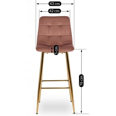 Барный стул Mebel Elit ARIEL Welur Розовый - 11 Барный стул Mebel Elit ARIEL Welur Розовый ME.ARIEL/R/ZL/V/H фото - 11