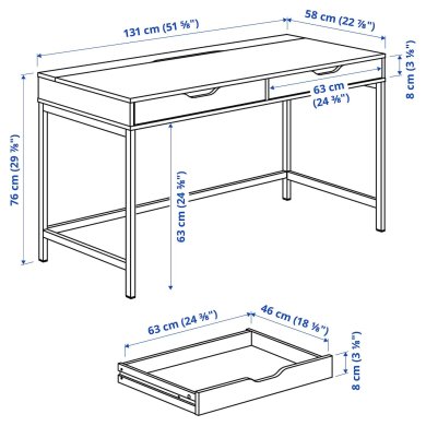 IKEA Письмовий стіл ALEX Дуб (ИКЕА АЛЕКС) 60473529 фото - 6