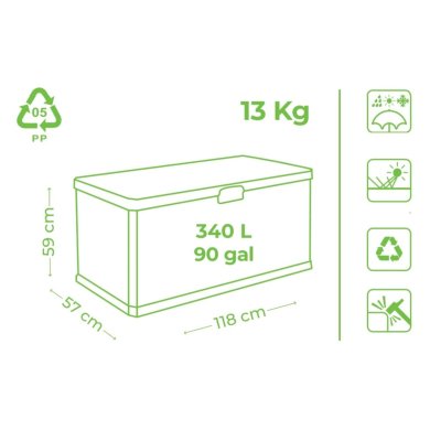 Садова скриня Corciano ALPHA 340 л Графіт - 8 Садова скриня Corciano ALPHA 340 л Графіт 8009271071001 фото - 8