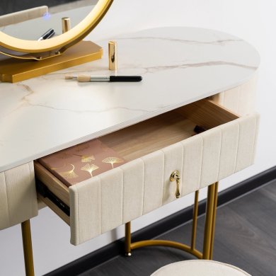 Туалетний стіл з пуфом Mebel Elit ASHLEY Marmur Бежевий ME.ASHLEY/BZ/ZL/B фото - 5