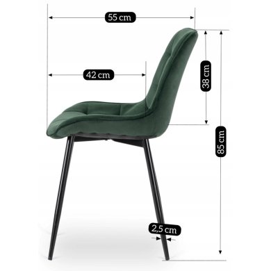 Обеденный стул Mebel Elit CHRIS Welur Зеленый ME.CHRIS/Z/CZ/V/K фото - 9