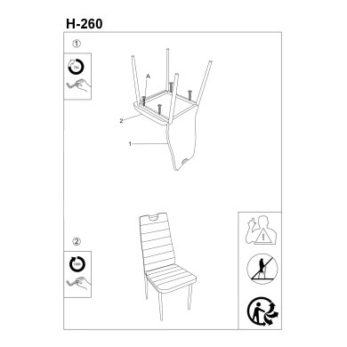 Обідній стілець Signal H-260 Сірий H260SZCH фото - 3