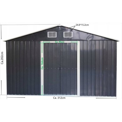 Садовый домик Kontrast DM1001 312x257x202 см Антрацит 5.90.21256 фото - 9