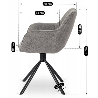 Обідній стілець поворотний Mebel Elit PEONY Сірий ME.PEONY/P/T/K фото - 11
