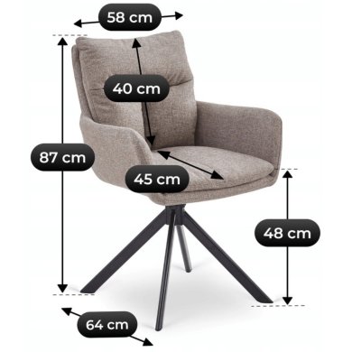 Обеденный стул поворотный Mebel Elit PAUL Светло-коричневый ME.PAUL/BR/CZ/T/K фото - 7