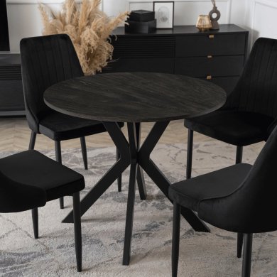 Обеденный стол Mebel Elit LAUREN 90 см Черный ME.LAUREN/CZ/CZ/S90 фото - 4