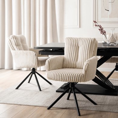 Обеденный стул поворотный Mebel Elit JUNE Velvet Кремовый ME.JUNE/KR/SZTR/K фото - 5