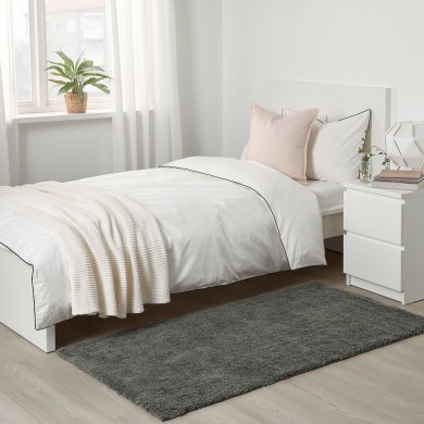 Килим LINDKNUD 80x150 см Темно-сірий - 2 IKEA Килим LINDKNUD 80x150 см Темно-сірий (ИКЕА ЛИНДКНУД) 50478725 фото - 2