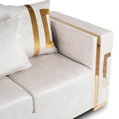 Диван Mebel Elit PALLAZO 2S Welur Кремовый ME.PALLAZO2S/KR/ZL/V/SOF фото - 4