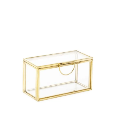 Шкатулка для украшений Homla GRAZIA 9x4x5 см | Прозрачный / Золотой 215426