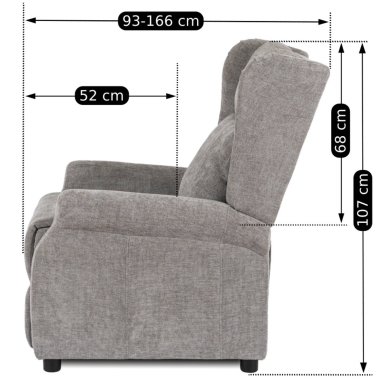 Кресло мягкое раскладное с реклайнером Mebel Elit SIMON 2 Серый ME.SIMON2/P/T/FW фото - 15