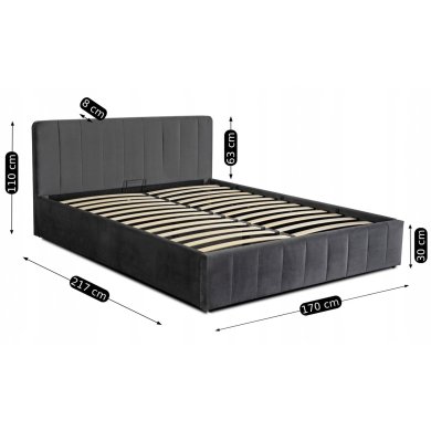 Ліжко Mebel Elit CHRISTIAN Welur 160x200 см Сірий - 7 Ліжко Mebel Elit CHRISTIAN Welur 160x200 см Сірий ME.CHRISTIAN/160/P/V/LOZZPOJ фото - 7