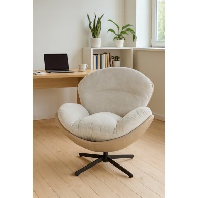 Крісло м'яке поворотне Kontrast MILO 3D Світло-бежевий 5.01.84786 фото - 10