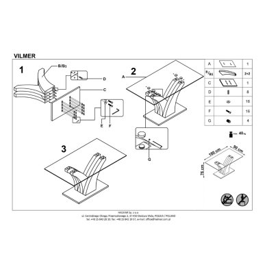 Обідній стіл Halmar VILMER Дуб сонома V-CH-VILMER-ST фото - 10