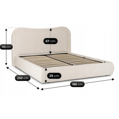 Кровать Mebel Elit HAGA Boucle 160x200 см Кремовый ME.HAGA/160/KR/TB/LOZZPOJ фото - 14