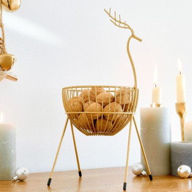 Сервірувальний кошик Homla LET IT SNOW Золотий 231878 фото - 5