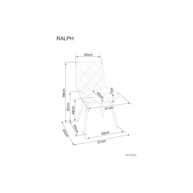 Обідній стілець Signal Ralph Velvet Оливковий RALPHVCOL фото - 2