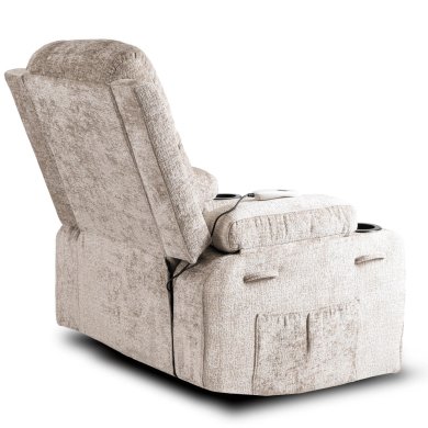 Кресло мягкое раскладное массажное с реклайнером Mebel Elit BOX Welur Бежевый ME.BOX/BZ/V/FW фото - 5