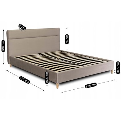 Кровать Mebel Elit NICEA Welur 160x200 см Бежевый ME.NICEA/160/BZ/V/LOZ фото - 6