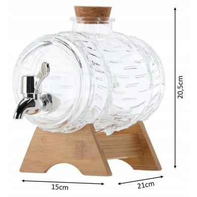 Диспенсер для напитков Chomik БОЧКА 1 л Прозрачный ZIX5704 фото - 11