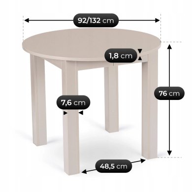 Розкладний обідній стіл Mebel Elit HARRY SMALL Кашемір ME.HARRY/92-130/KASZ/KASZ/S фото - 10