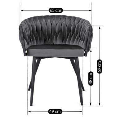 Обеденный стул Mebel Elit EMPOLI Welur Серый - 11 Обеденный стул Mebel Elit EMPOLI Welur Серый ME.EMPOLI/P/V/K фото - 11