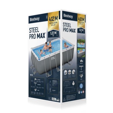 Каркасний басейн Bestway 56457 POWER STEEL 412х201х122 см Сірий BES56457 фото - 14