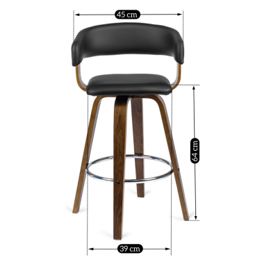 Барний стілець Mebel Elit LUIZJANA Чорний - 13 Барний стілець Mebel Elit LUIZJANA Чорний ME.LUIZIANA/CZ/O/E/DG/H фото - 13