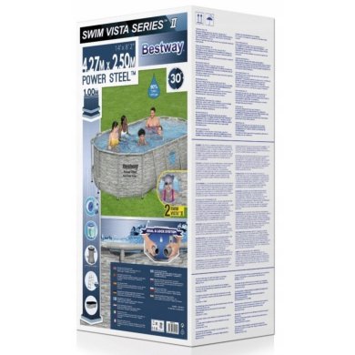 Каркасный бассейн Bestway 56714 POWER STEEL 427x250х100 см Сірий BES56714_grey фото - 9