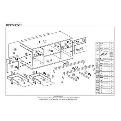 Тумба под ТВ Halmar Mezo RTV-1 | Коричневый - 3 Тумба под ТВ Halmar Mezo RTV-1 | Коричневый V-CH-MEZO-RTV1 фото - 3