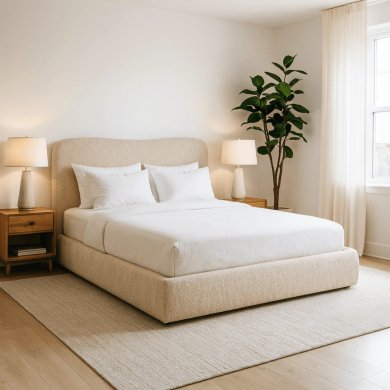 Кровать Mebel Elit BRISTOL Boucle 160x200 см Бежевый ME.BRISTOL/160/BZ/TB/LOZZPOJ