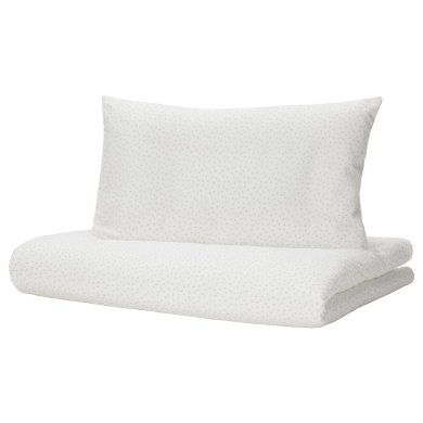 IKEA Комплект постільної білизни LEN 110х125 см Білий (ИКЕА ЛЕН) 20488943