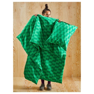 Комплект постельного белья BLASKATA 150x200 см Зеленый - 9 IKEA Комплект постельного белья BLASKATA 150x200 см Зеленый (ИКЕА СВЕТИТЬ) 10569497 фото - 9