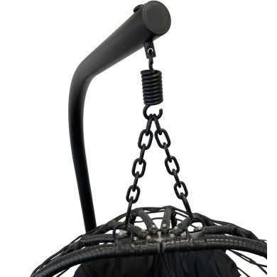 Підвісне крісло-кокон з складаним кошиком Kontrast SAN MARINO Чорний 5.01.80405 фото - 3