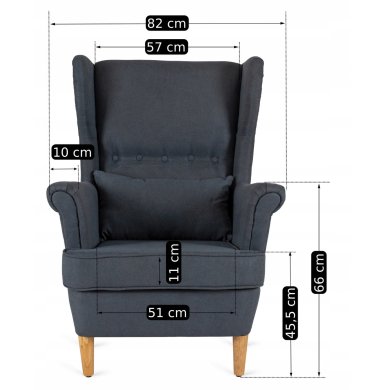 Крісло м'яке з пуфом Mebel Elit EVAN 2 Сірий ME.EVAN2/JP/D/T/FWPD фото - 15